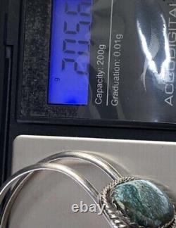 Bracelet en argent sterling possiblement avec turquoise de montagne indienne. 20.56g