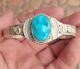 Bracelet En Argent Sterling Turquoise Navajo Amérindien Vintage SignÉ