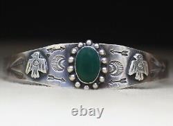 Bracelet en argent sterling turquoise de style vintage de l'ère Harvey Navajo américaine native