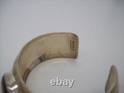 Bracelet manchette Vintage en argent sterling 925 avec pierre de cornaline Navajo Native Indian J WRIGHT