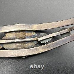 Bracelet manchette en argent estampillé de perles vintage Navajo 6-1/2 pouces à réparer