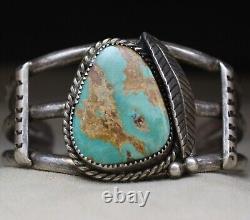 Bracelet manchette en argent sterling turquoise vintage amérindien Navajo