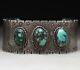 Bracelet Manchette En Argent Sterling Turquoise Vintage Des Amérindiens Navajo