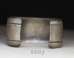 Bracelet manchette en argent sterling vintage amérindien Navajo