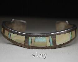 Bracelet manchette en argent sterling vintage amérindien navajo de Marie Tsosie