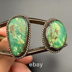 Bracelet manchette en argent turquoise vintage des Indiens Navajo natifs, 6-3/8'