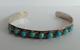 Bracelet Manchette Vintage En Argent Navajo Avec Plusieurs Pierres Turquoises