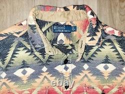 Chemise à boutons en flanelle tribale Navajo indienne Vintage Polo Ralph Lauren pour hommes