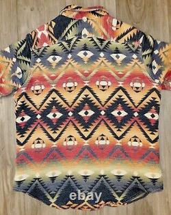 Chemise à boutons en flanelle tribale Navajo indienne Vintage Polo Ralph Lauren pour hommes