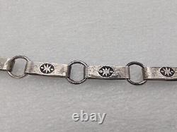 Collier de chaîne en argent sterling vintage Navajo Pueblo fait main, estampillé 72g