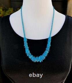 Collier de perles de turquoise vintage amérindien, cadeau de bijoux