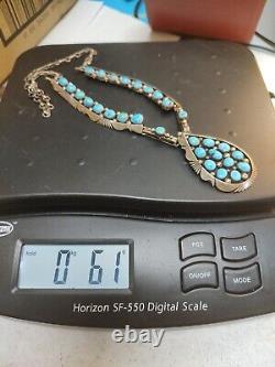 Collier en argent sterling et turquoise de Kenneth Jones, Amérindien natif