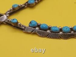 Collier en argent sterling et turquoise de Kenneth Jones, Amérindien natif