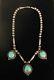 Collier Vintage En Argent Sterling Navajo Et Turquoise De L'ancien Temps