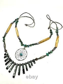 Collier vintage en turquoise Navajo