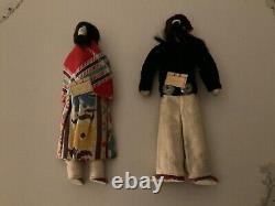 Couple de Navajos anciens vintage entièrement faits à la main, 6 et 6 1/2 pouces de hauteur #919