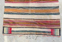 Couverture rayée vintage des Indiens Navajos Ancien tapis indien