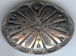 Epingle broche en argent avec des flèches estampillées de style Navajo vintage