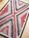 Grand Tapis Navajo Dazzler Ancien / Vintage Avec Beaucoup De Rouge