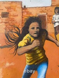 Peinture à l'huile amérindienne navajo du sud-ouest américain, vintage et moderne, signée des années 1970