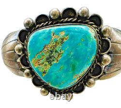 Superbe bracelet manchette en argent turquoises fait main de style vintage Navajo Native American