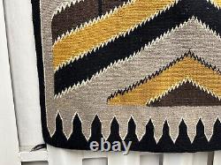 Tapis Navajo Amérindien à motifs oculaires 48x33 Tissage de textiles VTG
