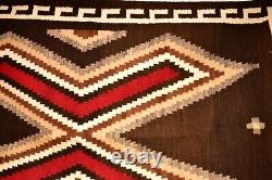 Tapis Navajo Antique Textile Amérindien Indien LARGE 63x42 Tissage Vintage