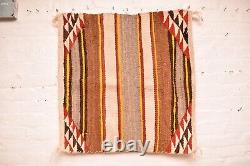 Tapis Navajo ancien, couverture de selle rayée amérindienne américaine 31x30 vintage