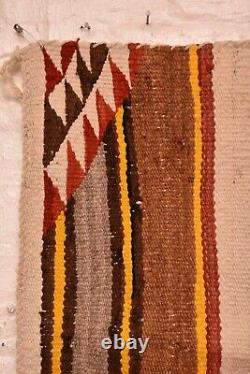 Tapis Navajo ancien, couverture de selle rayée amérindienne américaine 31x30 vintage