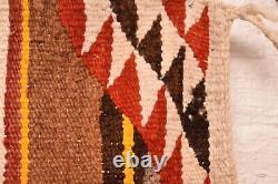 Tapis Navajo ancien, couverture de selle rayée amérindienne américaine 31x30 vintage