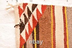 Tapis Navajo ancien, couverture de selle rayée amérindienne américaine 31x30 vintage