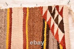 Tapis Navajo ancien, couverture de selle rayée amérindienne américaine 31x30 vintage