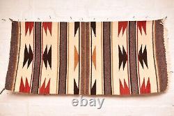 Tapis Navajo antique Tissage amérindien à rayures 40x19 Textile vintage