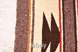 Tapis Navajo antique Tissage amérindien à rayures 40x19 Textile vintage