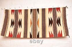 Tapis Navajo antique Tissage amérindien à rayures 40x19 Textile vintage