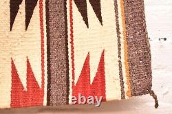 Tapis Navajo antique Tissage amérindien à rayures 40x19 Textile vintage