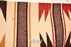 Tapis Navajo antique Tissage amérindien à rayures 40x19 Textile vintage