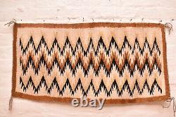 Tapis Navajo antique Tissage amérindien américain 34x18 Textile Vintage Rayé