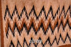 Tapis Navajo antique Tissage amérindien américain 34x18 Textile Vintage Rayé
