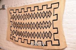 Tapis Navajo antique Tissage textile amérindien américain 51x33 Transition VTG