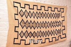 Tapis Navajo antique Tissage textile amérindien américain 51x33 Transition VTG