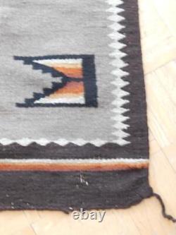 Tapis de coureur vintage Navajo indien Xtra Large 32x74.5 Deux Grey Hills