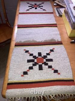 Tapis de table en laine tissée à la main d'Amérindiens du Sud-Ouest, style vintage