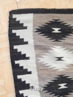 Tapis indien Navajo vintage des années 1920-30, 41,5 x 62,5, couleurs naturelles