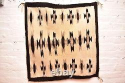 Tapis vintage Navajo Textile Amérindien Wide Ruins 32x29 Tissage
