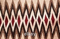 Tapis vintage Navajo Textile Native American Indian Eye Dazzler 44x30 Tissage