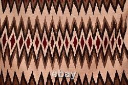 Tapis vintage Navajo Textile Native American Indian Eye Dazzler 44x30 Tissage